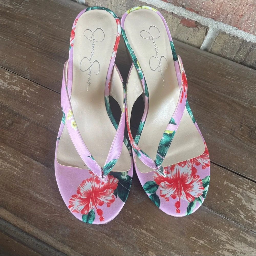 Jessica Simpson Cork Wedge‎ Slides Size 7.5 sb3